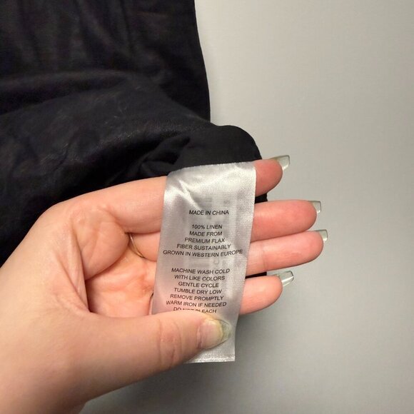 Quince 100% European Linen Fitted Tank Small Black NWT - Picture 8 of 9